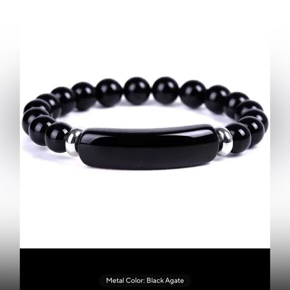 Agate Natural Stone Beads Stretchable Bracelet Beaded unisex - Picture 9 of 15